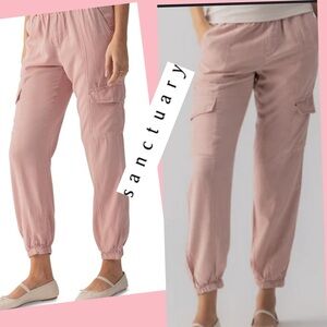 Sanctuary Women's Relaxed Rebel pink Cargo Pants Size L 3% Spandex